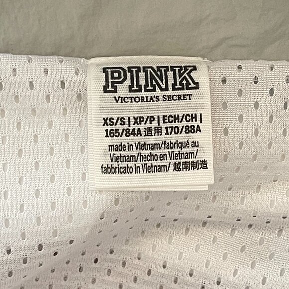 Victoria's Secret Pink XS X Jacket Windbreaker White Black Logo - Picture 4 of 5